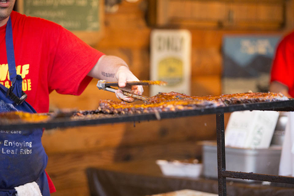 ribs cooking on grill
