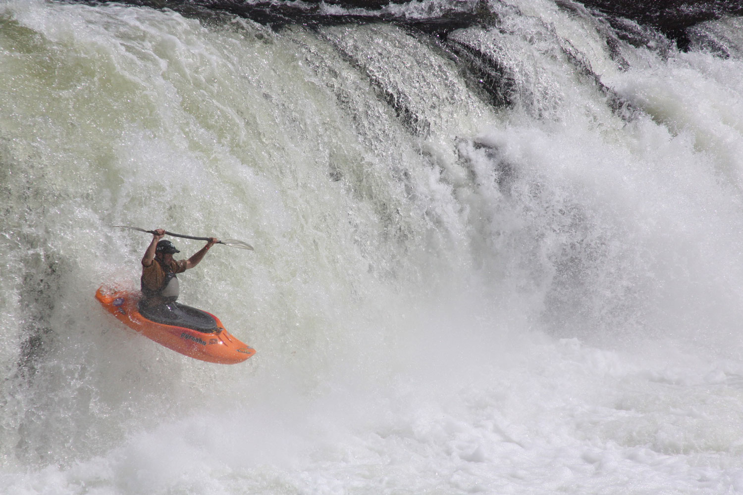 a person kayaking