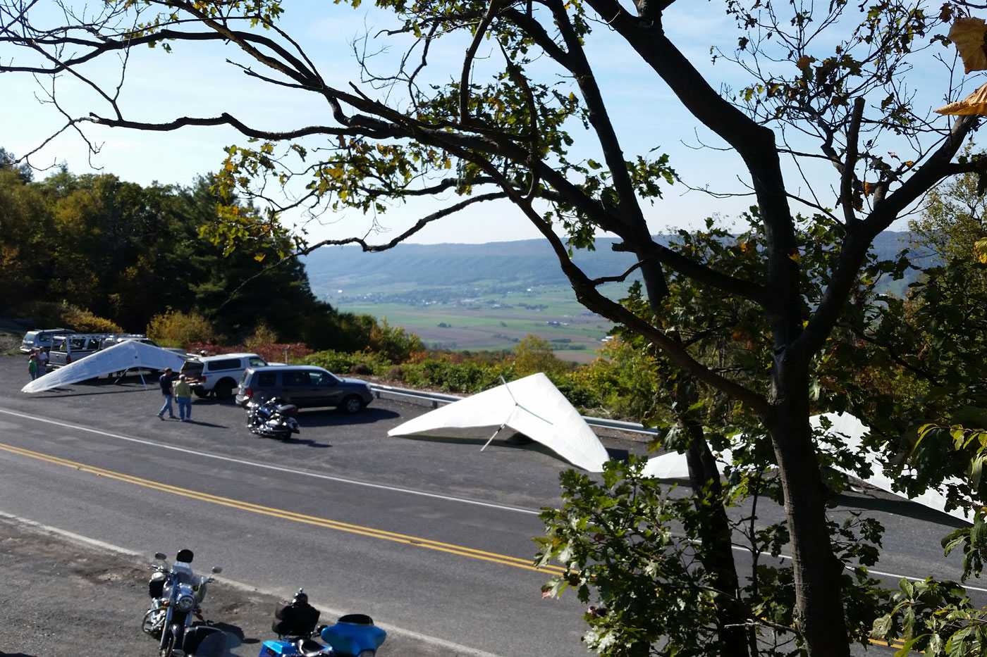 Hang Gliders parked at Jacks Mountain Overlook