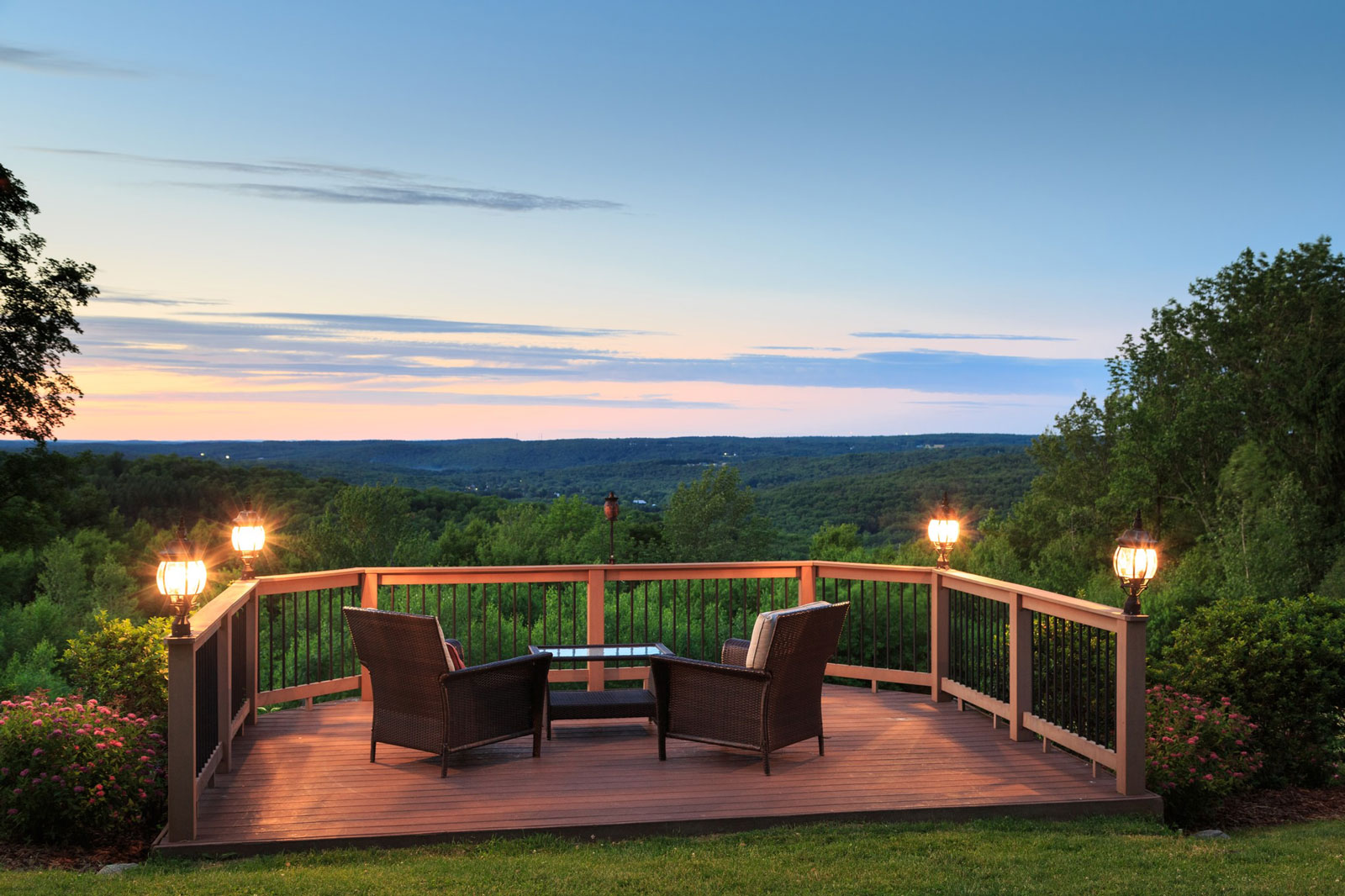 Deck with chairs and view from Overlook