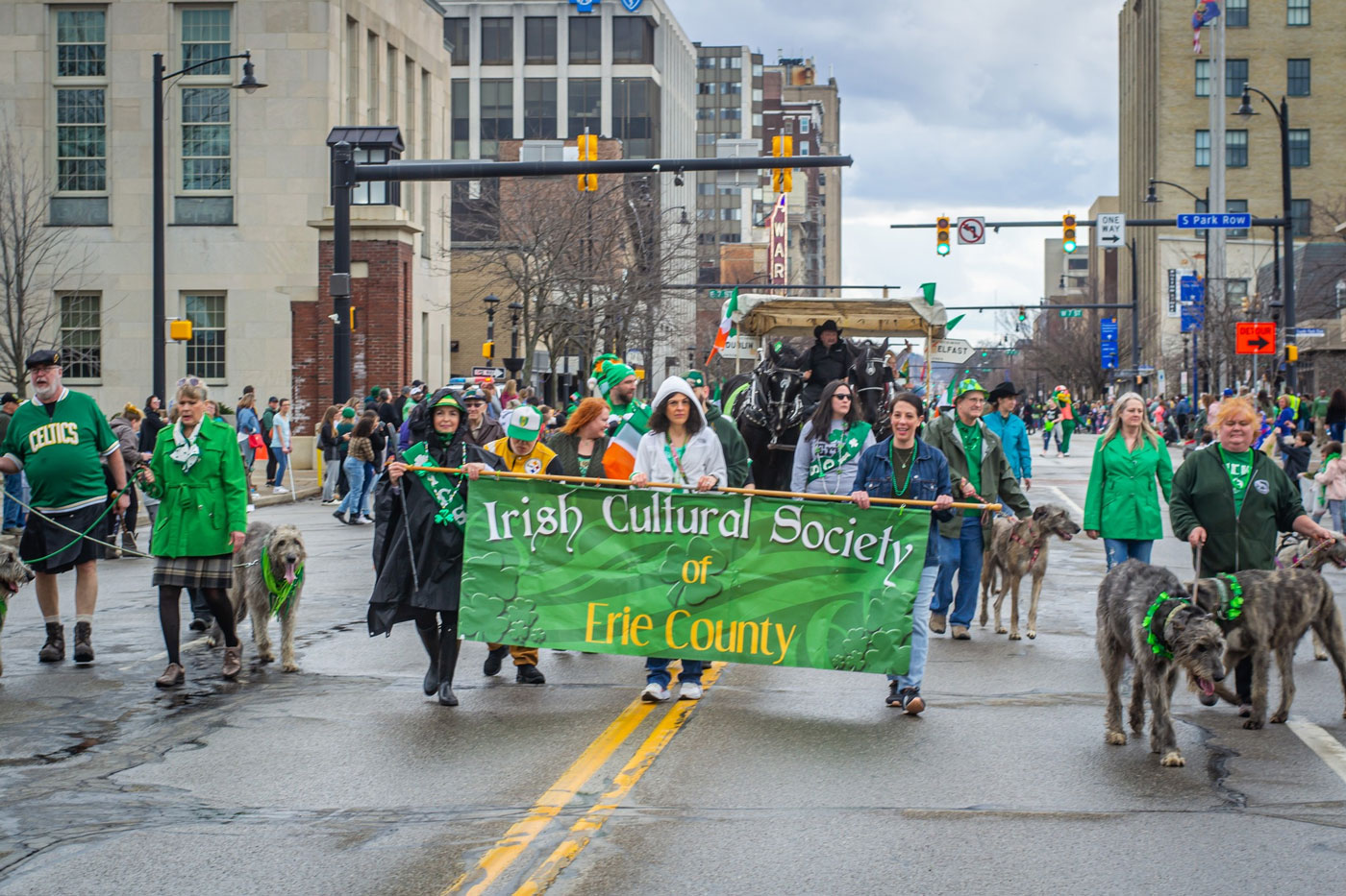 St Patrics day parade on main street