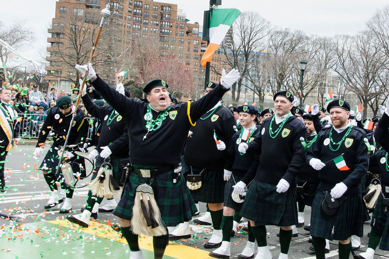 St Patricks day parade marching