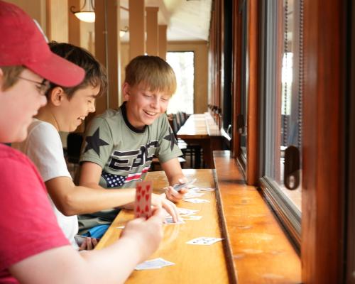 Kids playing cards