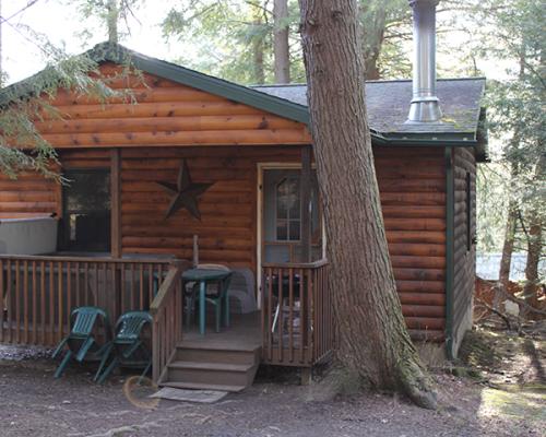 Exterior of a log cabin